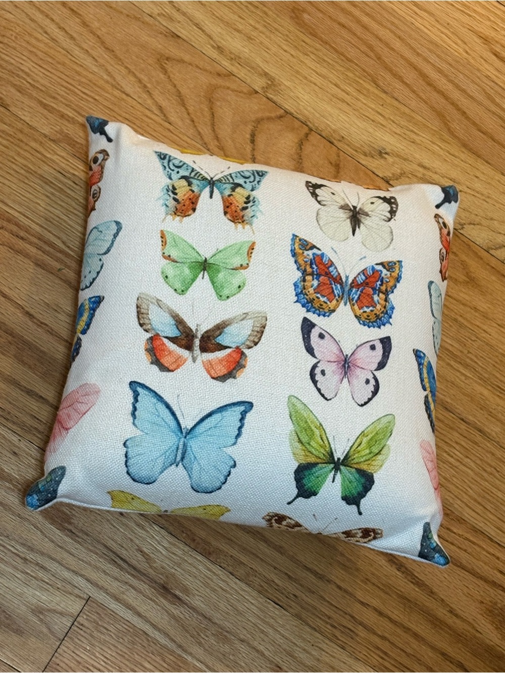 Butterfly Print Decorative Pillow - Multicolor 13x13